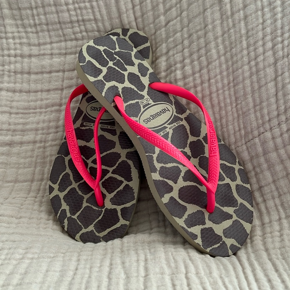 Havaianas Giraffe Animal flip flops